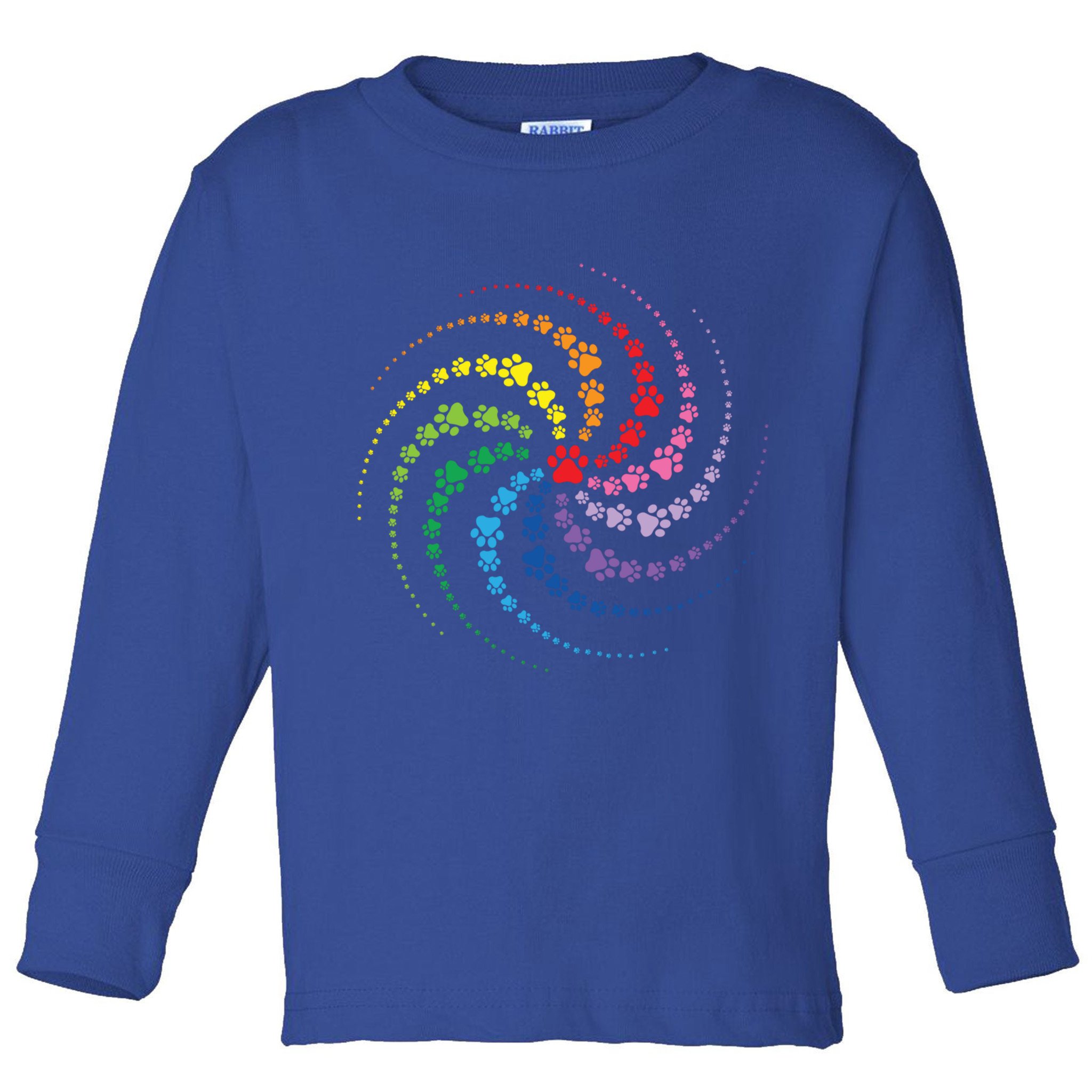 Dog Lover Gift For Gift Colorful Paw Print Cool Gift Toddler Long Sleeve Shirt