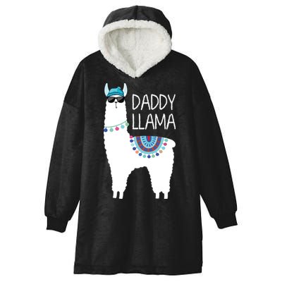 Daddy Llama Gift For Men Papa Hooded Wearable Blanket