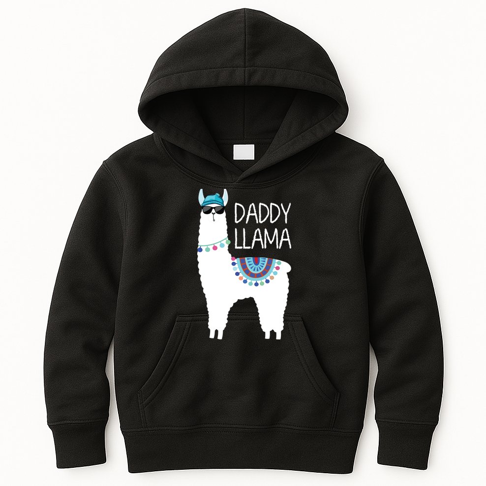 Daddy Llama Gift For Men Papa Kids Hoodie