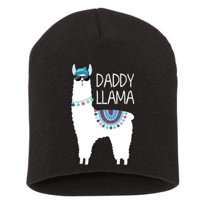 Daddy Llama Gift For Men Papa Short Acrylic Beanie