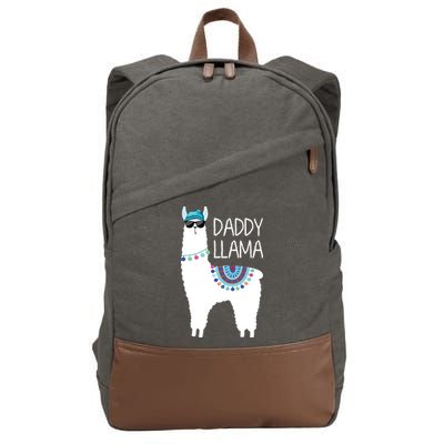 Daddy Llama Gift For Men Papa Cotton Canvas Backpack