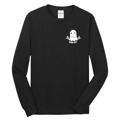 Dead Lift Ghost Halloween Funny Ghost Gym Fitness Workout Tall Long Sleeve T-Shirt