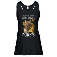 Donkey Lovers Girl Women Just A Girl Who Loves Donkeys Ladies Essential Flowy Tank