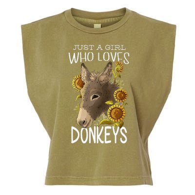 Donkey Lovers Girl Women Just A Girl Who Loves Donkeys Garment-Dyed Women's Muscle Tee