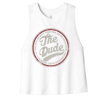 Dude Let&39;s Go Bowling Women's Racerback Cropped Tank