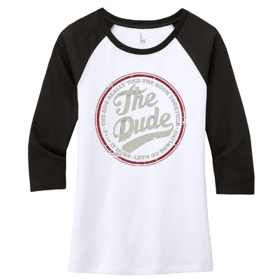 Dude Let&39;s Go Bowling Women's Tri-Blend 3/4-Sleeve Raglan Shirt