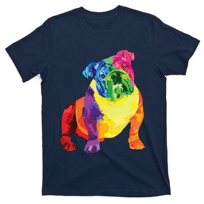 Dog Lover Gifts Women Colorful Cool English Bulldog Men T-Shirt