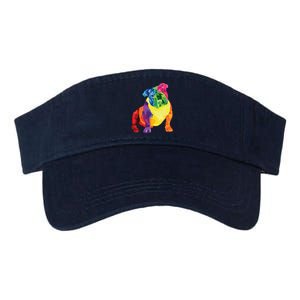 Dog Lover Gifts Women Colorful Cool English Bulldog Men Valucap Bio-Washed Visor