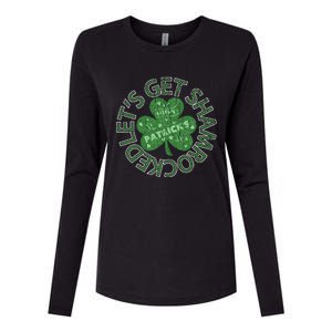 Distressed Let's Get Shamrocked Irish St Patrick Womens Cotton Relaxed Long Sleeve T-Shirt