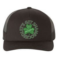 Distressed Let's Get Shamrocked Irish St Patrick Yupoong Adult 5-Panel Trucker Hat