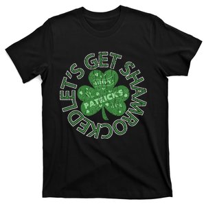 Distressed Let's Get Shamrocked Irish St Patrick T-Shirt