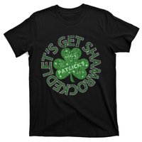 Distressed Let's Get Shamrocked Irish St Patrick T-Shirt