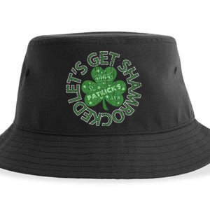 Distressed Let's Get Shamrocked Irish St Patrick Sustainable Bucket Hat