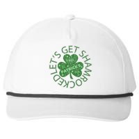 Distressed Let's Get Shamrocked Irish St Patrick Snapback Five-Panel Rope Hat