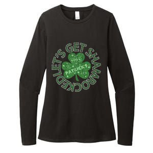 Distressed Let's Get Shamrocked Irish St Patrick Womens CVC Long Sleeve Shirt