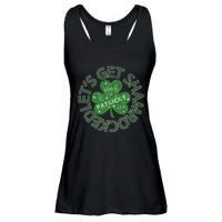 Distressed Let's Get Shamrocked Irish St Patrick Ladies Essential Flowy Tank