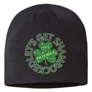 Distressed Let's Get Shamrocked Irish St Patrick Sustainable Beanie