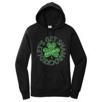 Distressed Let's Get Shamrocked Irish St Patrick Women's Pullover Hoodie