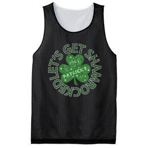 Distressed Let's Get Shamrocked Irish St Patrick Mesh Reversible Basketball Jersey Tank