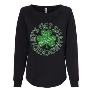 Distressed Let's Get Shamrocked Irish St Patrick Womens California Wash Sweatshirt