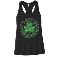 Distressed Let's Get Shamrocked Irish St Patrick Women's Racerback Tank