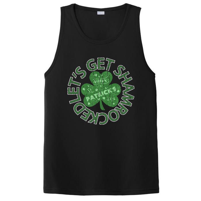 Distressed Let's Get Shamrocked Irish St Patrick PosiCharge Competitor Tank