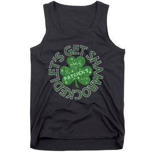 Distressed Let's Get Shamrocked Irish St Patrick Tank Top