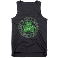 Distressed Let's Get Shamrocked Irish St Patrick Tank Top