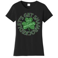 Distressed Let's Get Shamrocked Irish St Patrick Women's T-Shirt