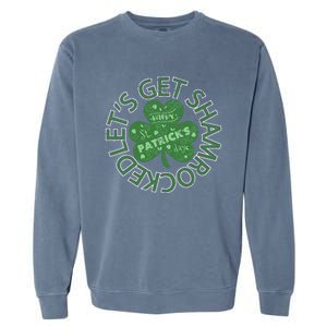 Distressed Let's Get Shamrocked Irish St Patrick Garment-Dyed Sweatshirt