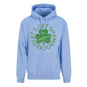 Distressed Let's Get Shamrocked Irish St Patrick Unisex Surf Hoodie