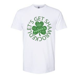 Distressed Let's Get Shamrocked Irish St Patrick Softstyle CVC T-Shirt