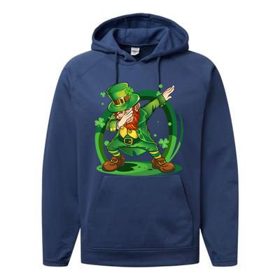 Dabbing Leprechaun Gold Happy St.Patrick's Day Performance Fleece Hoodie