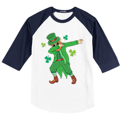 Dabbing Leprechaun Gift Funny St Paddys Day Gift Baseball Sleeve Shirt