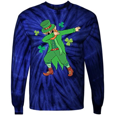 Dabbing Leprechaun Gift Funny St Paddys Day Gift Tie-Dye Long Sleeve Shirt