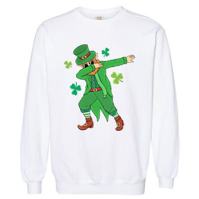 Dabbing Leprechaun Gift Funny St Paddys Day Gift Garment-Dyed Sweatshirt