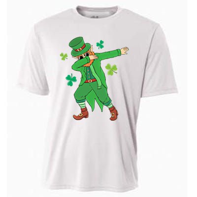 Dabbing Leprechaun Gift Funny St Paddys Day Gift Cooling Performance Crew T-Shirt