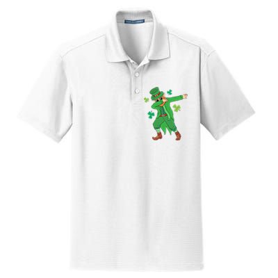 Dabbing Leprechaun Gift Funny St Paddys Day Gift Dry Zone Grid Polo