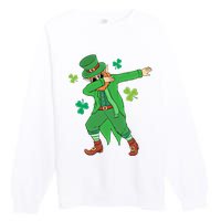 Dabbing Leprechaun Gift Funny St Paddys Day Gift Premium Crewneck Sweatshirt