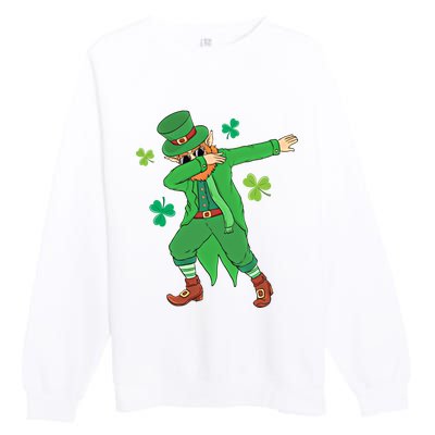 Dabbing Leprechaun Gift Funny St Paddys Day Gift Premium Crewneck Sweatshirt