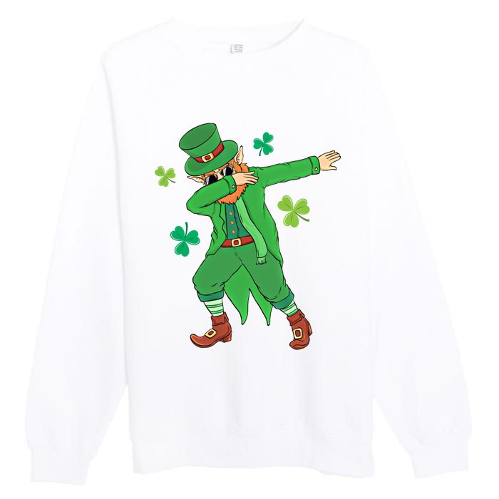 Dabbing Leprechaun Gift Funny St Paddys Day Gift Premium Crewneck Sweatshirt