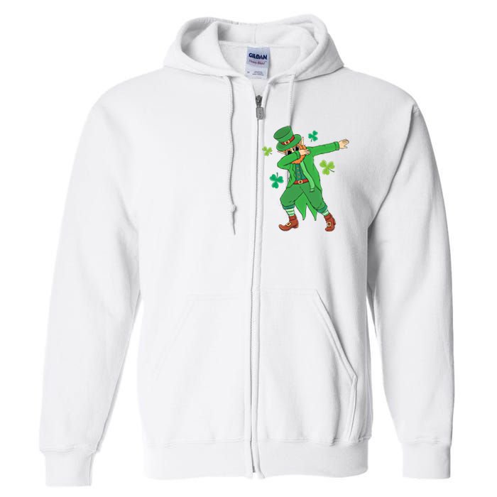 Dabbing Leprechaun Gift Funny St Paddys Day Gift Full Zip Hoodie