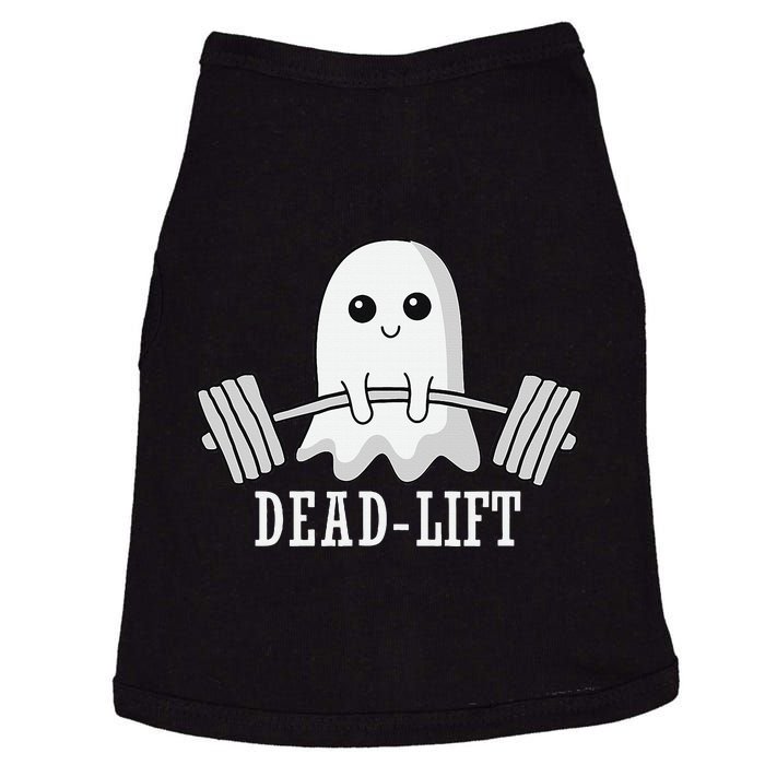 Dead Lift Ghost Halloween Ghost Gym Weightlifting Fitness Doggie Tank