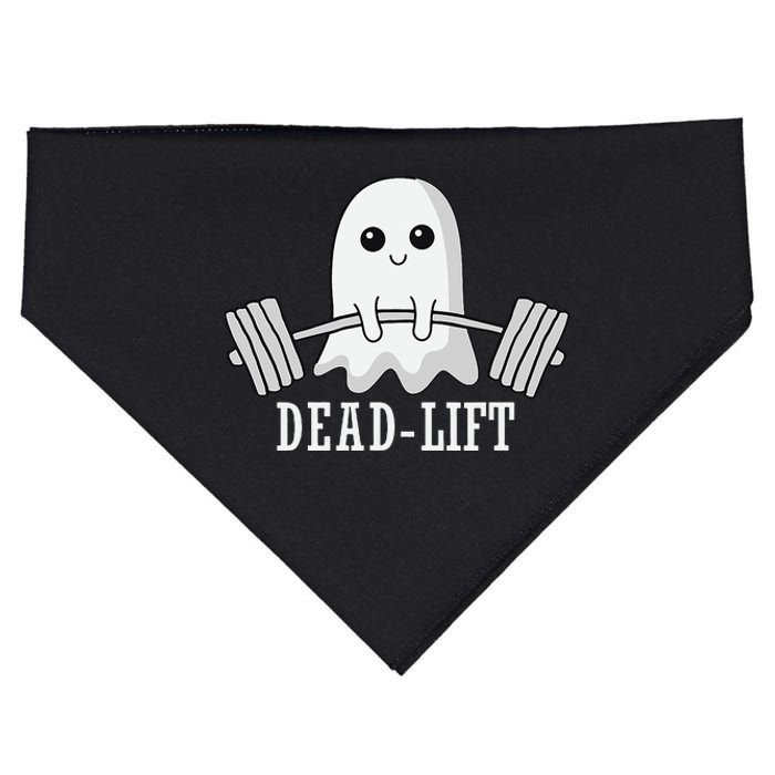 Dead Lift Ghost Halloween Ghost Gym Weightlifting Fitness USA-Made Doggie Bandana