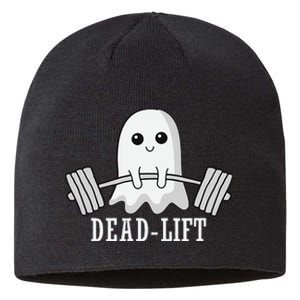 Dead Lift Ghost Halloween Ghost Gym Weightlifting Fitness Sustainable Beanie