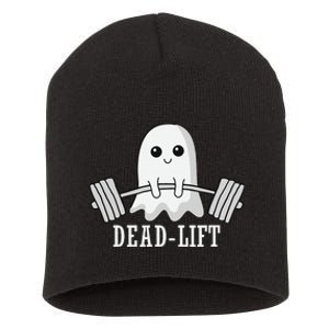 Dead Lift Ghost Halloween Ghost Gym Weightlifting Fitness Short Acrylic Beanie