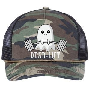 Dead Lift Ghost Halloween Ghost Gym Weightlifting Fitness Retro Rope Trucker Hat Cap