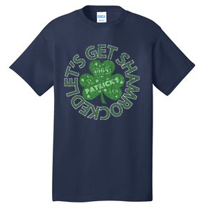 Distressed Let's Get Shamrocked Irish St Patrick Tall T-Shirt