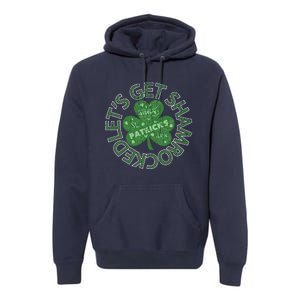 Distressed Let's Get Shamrocked Irish St Patrick Premium Hoodie