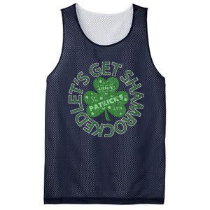 Distressed Let's Get Shamrocked Irish St Patrick Mesh Reversible Basketball Jersey Tank